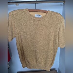 Vintage Alfred Dunner Shimmering Evening Gold Sweater